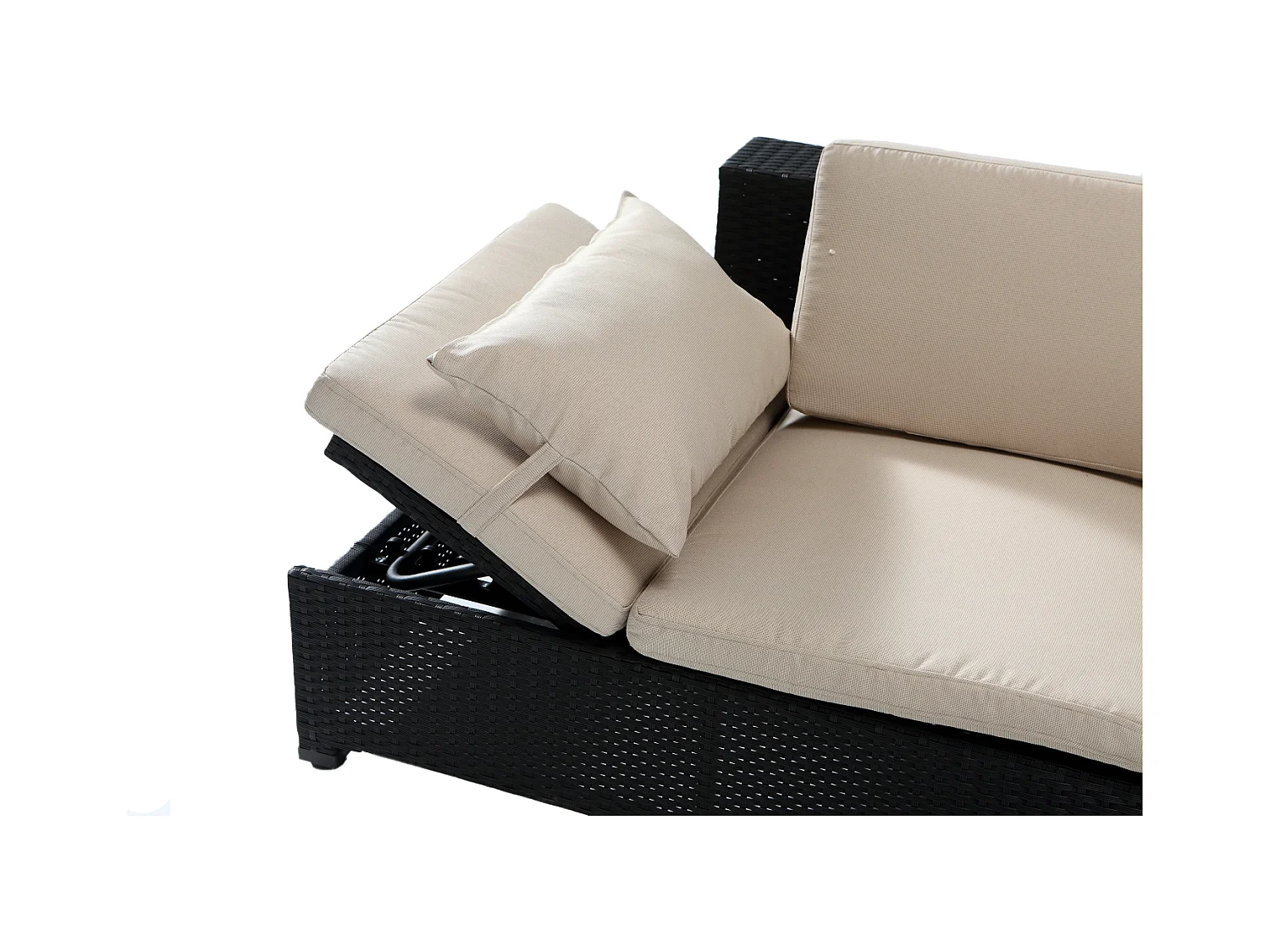 Salotto da giardino in resina intrecciata ecru/nero CORFOU