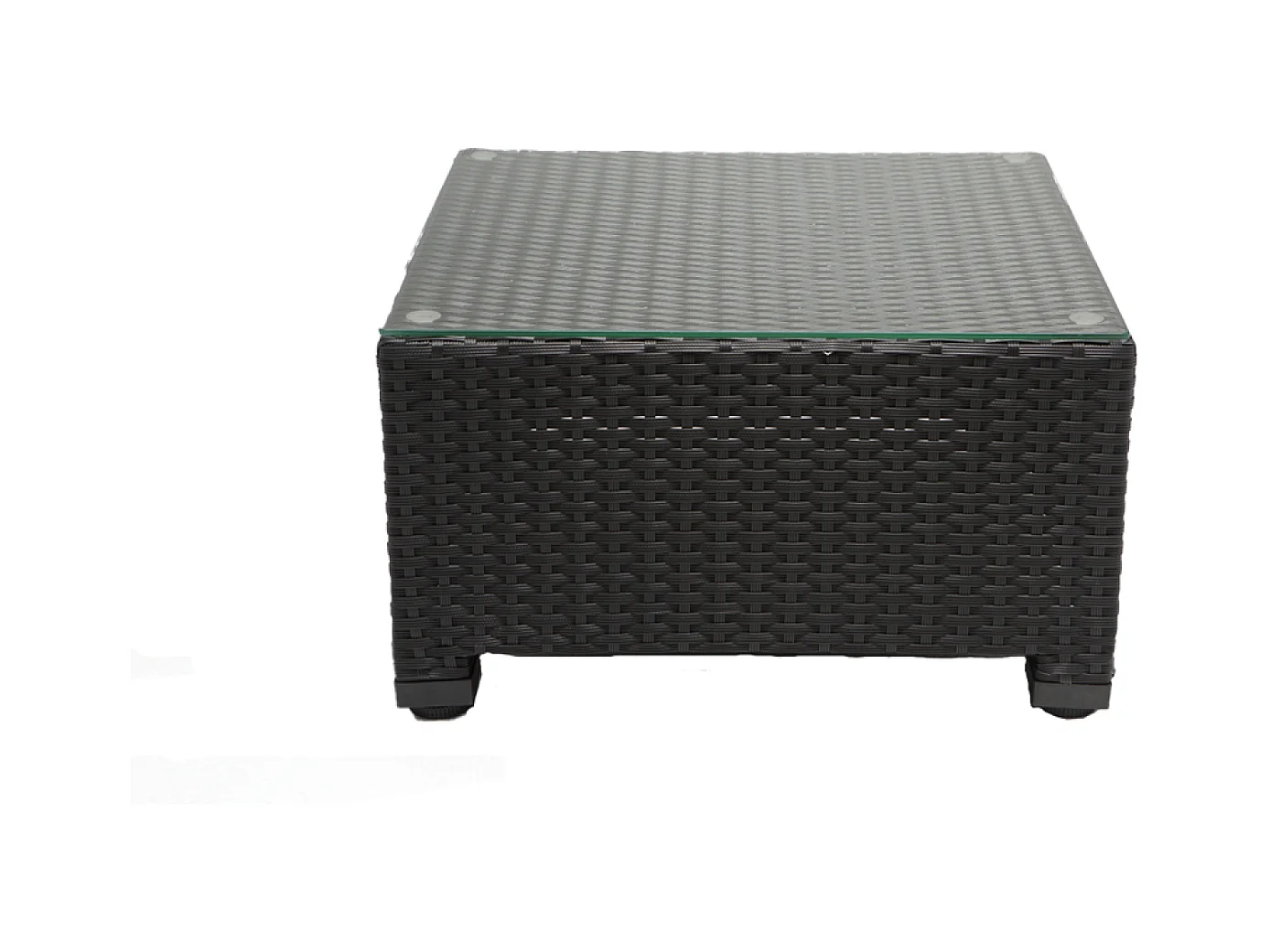 Salotto da giardino in resina intrecciata ecru/nero CORFOU