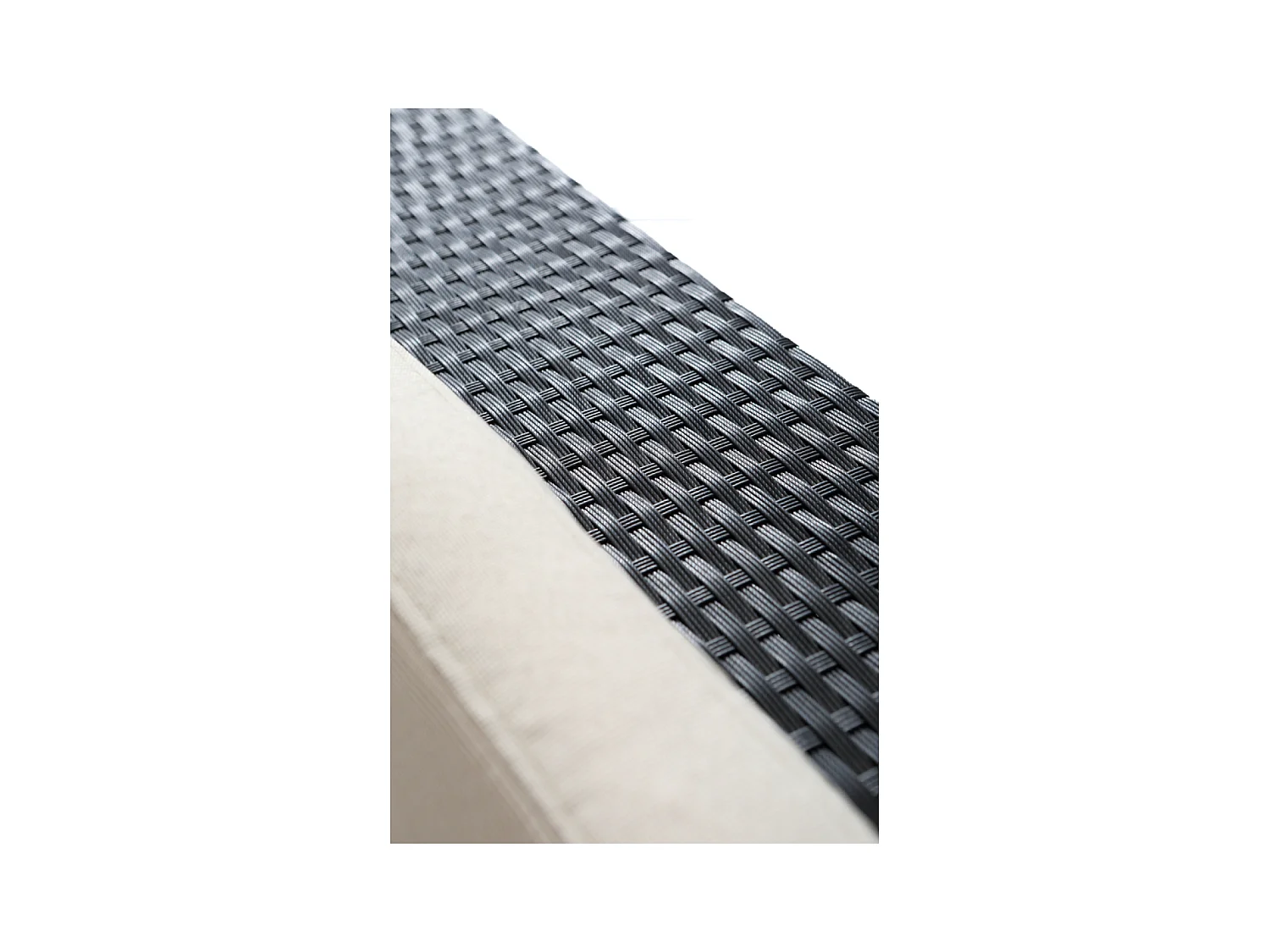 Salotto da giardino in resina intrecciata ecru/nero CORFOU