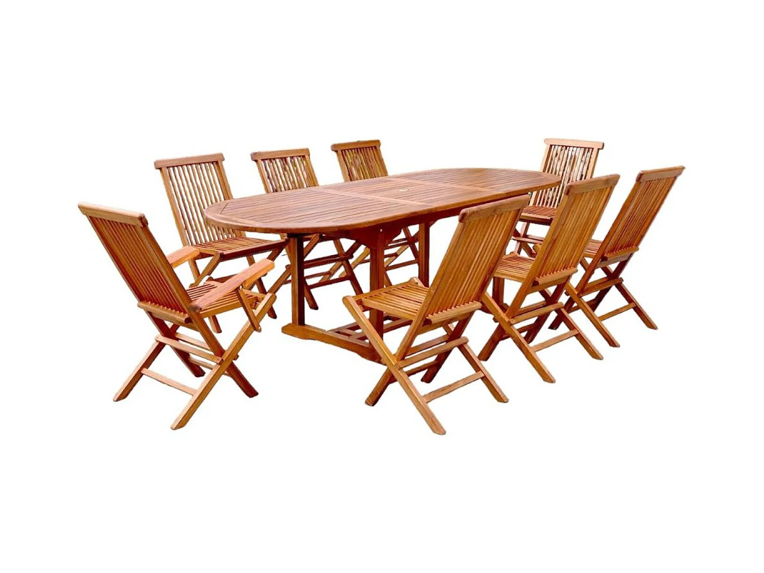 Tuinset 8 plaatsen van geolied teakhout LUBOK