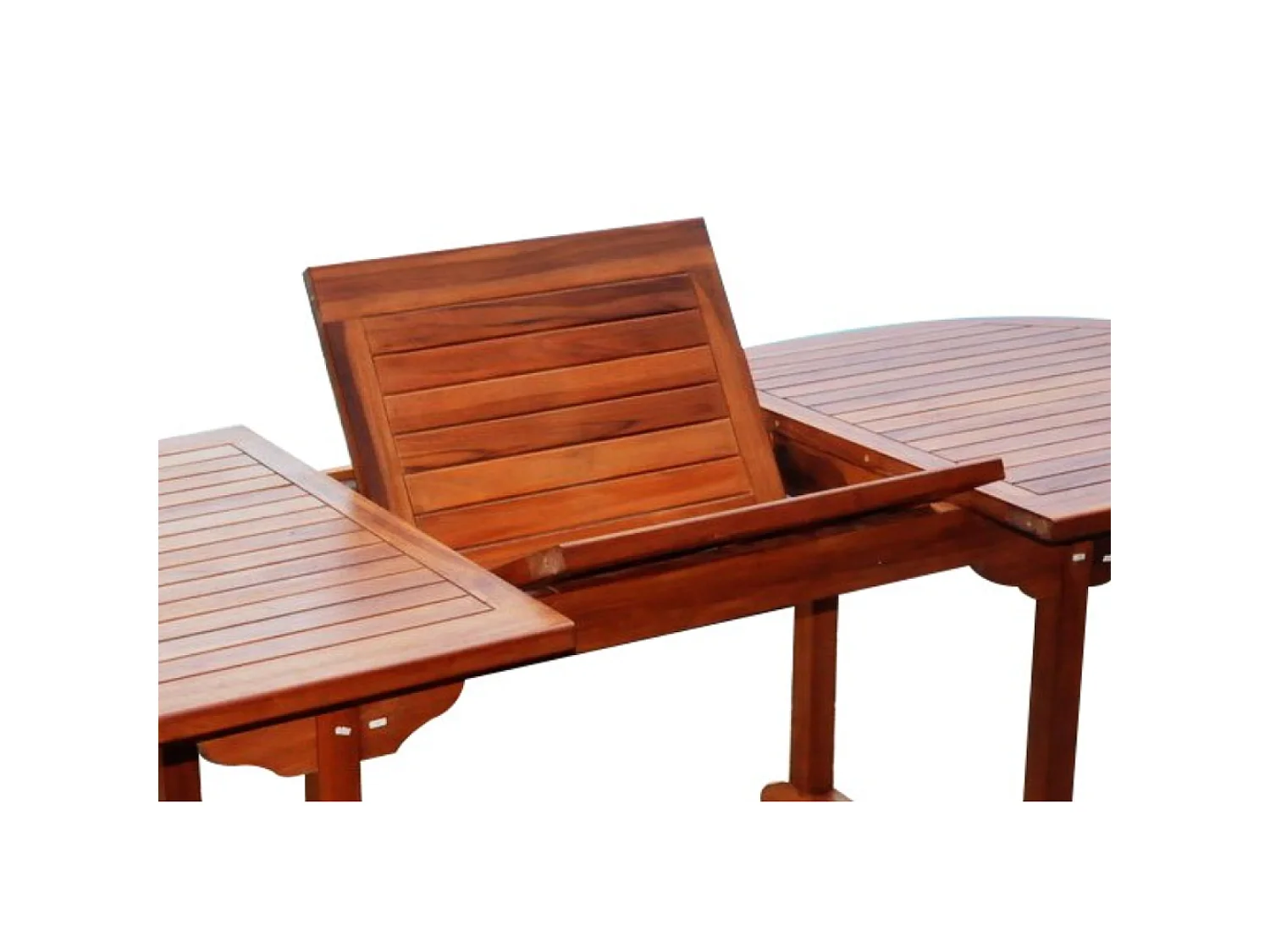 Salon de jardin Teck huilé 8 personnes - Table ovale + 8 chaises LUBOK