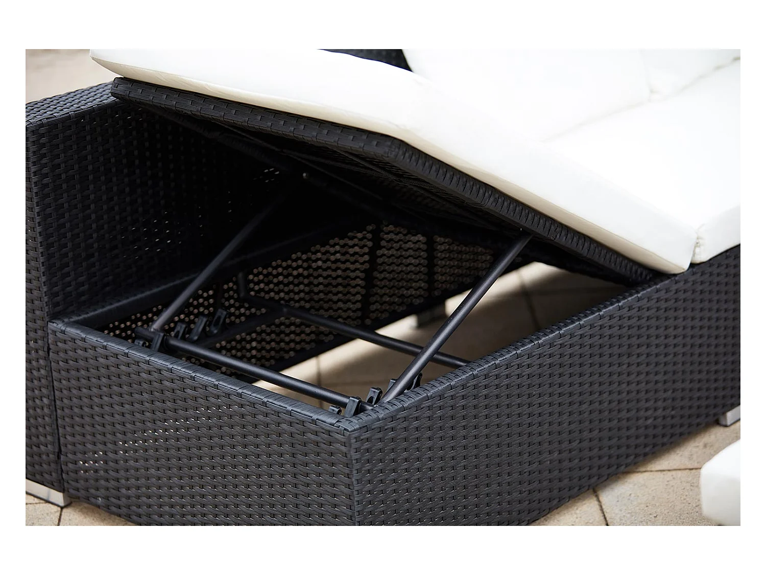 Gartenmöbel-Set aus Polyrattan FIDJI für 10 Personen schwarz/weiß