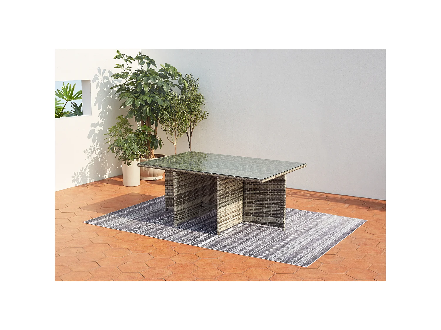 Loungeset 6 Personen Grijs Miami Rotan