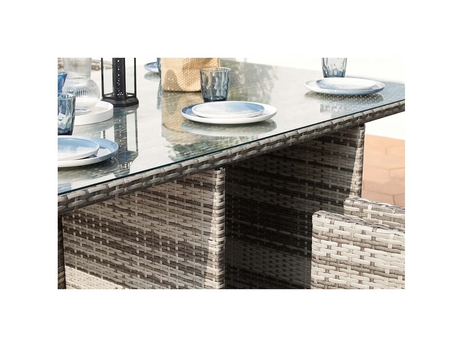 Loungeset 6 Personen Grijs Miami Rotan