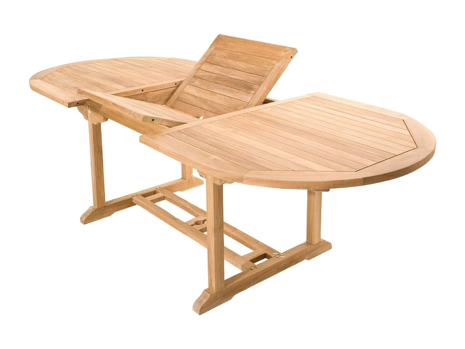 Salon de jardin Teck massif 8 à 10 personnes - Table ovale + 8 chaises KAJANG