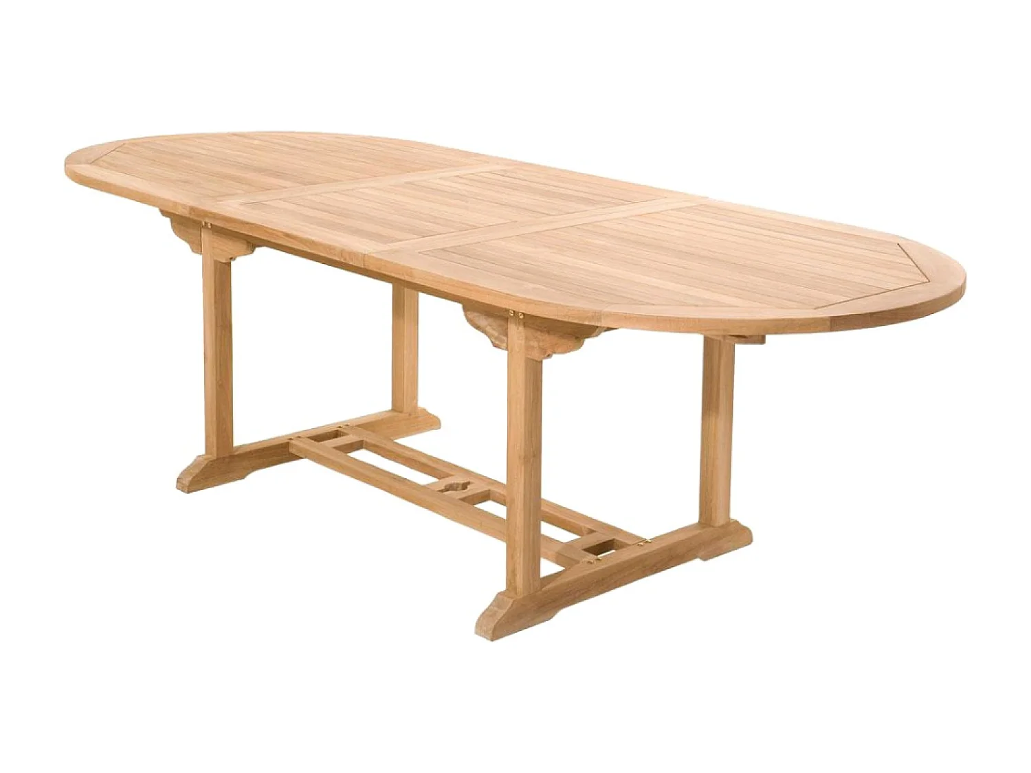 Salon de jardin Teck massif 8 à 10 personnes - Table ovale + 8 chaises KAJANG