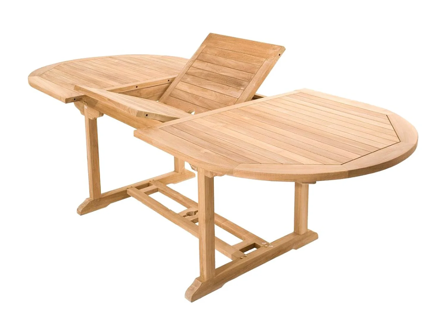 Salon de jardin Teck massif 8 à 10 personnes - Table ovale + 8 chaises KAJANG