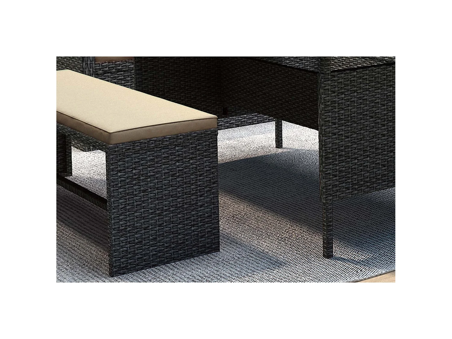 Loungeset voor 8 personen van grijs/beige gevlochten hars MOOREA - Groot comfort voor buiten