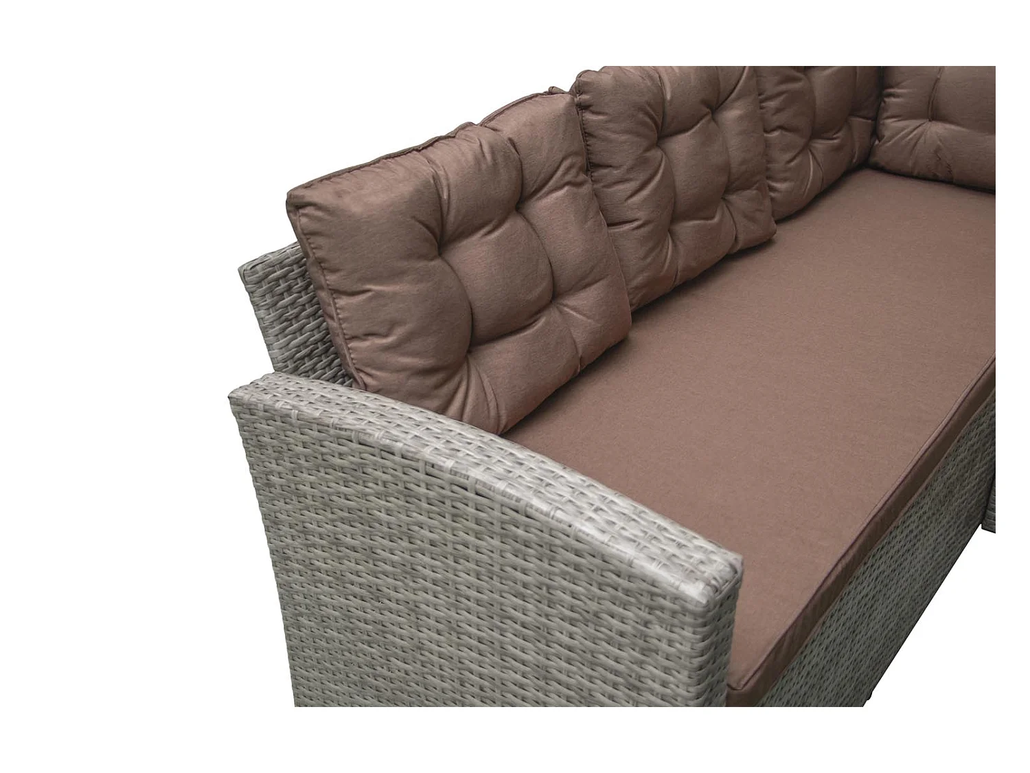 8-Sitzer Gartenmöbel-Set aus grau/braunem Polyrattan MOOREA - Großer Komfort im Freien