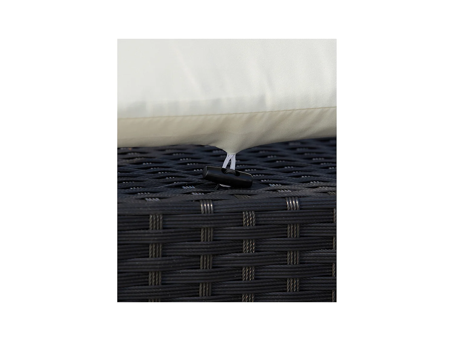 Salotto da giardino a incasso 10 posti resina intrecciata bianco/nero MONACO