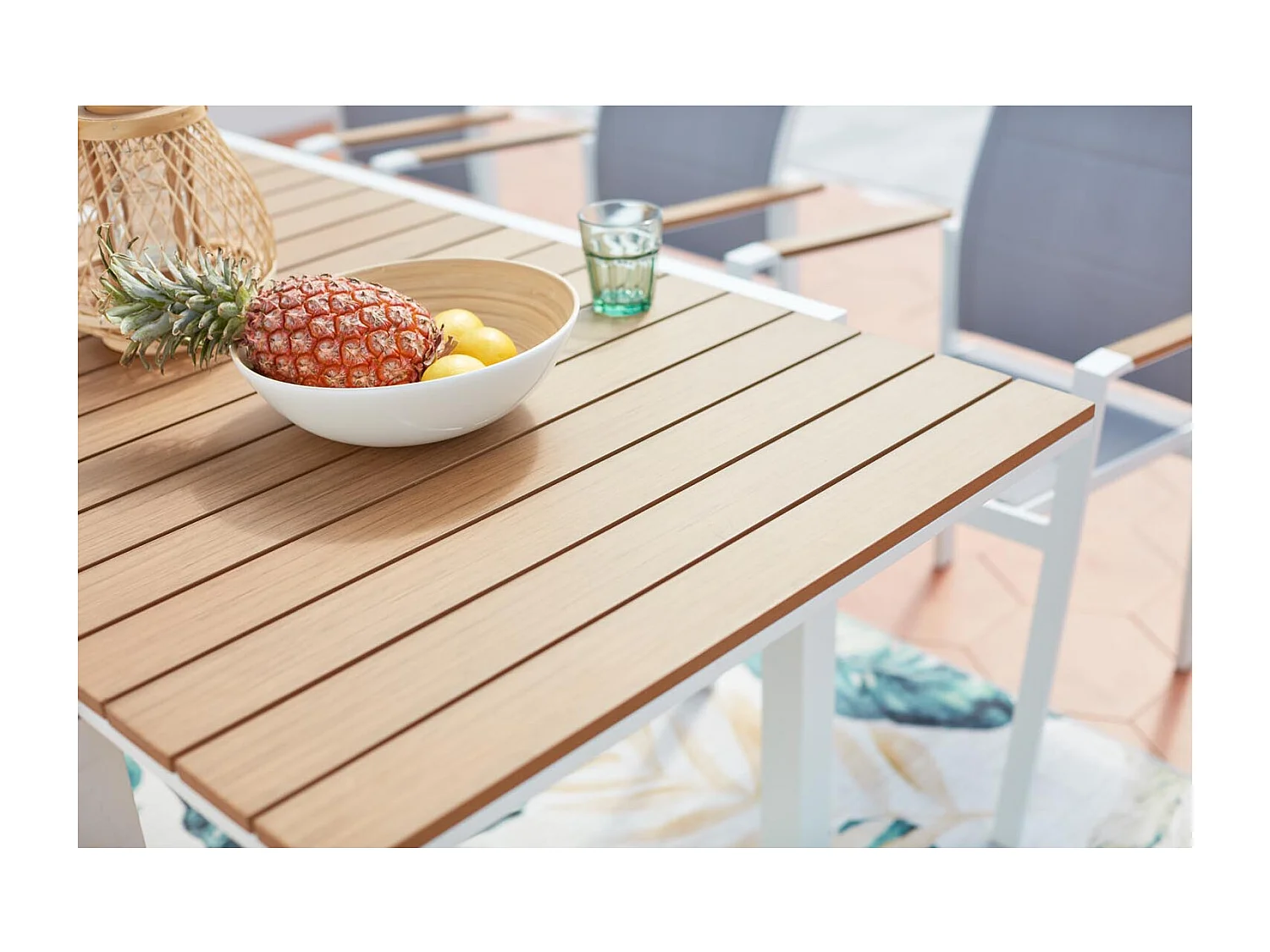 Tuinset 8 plaatsen van aluminium en hout TIJUANA