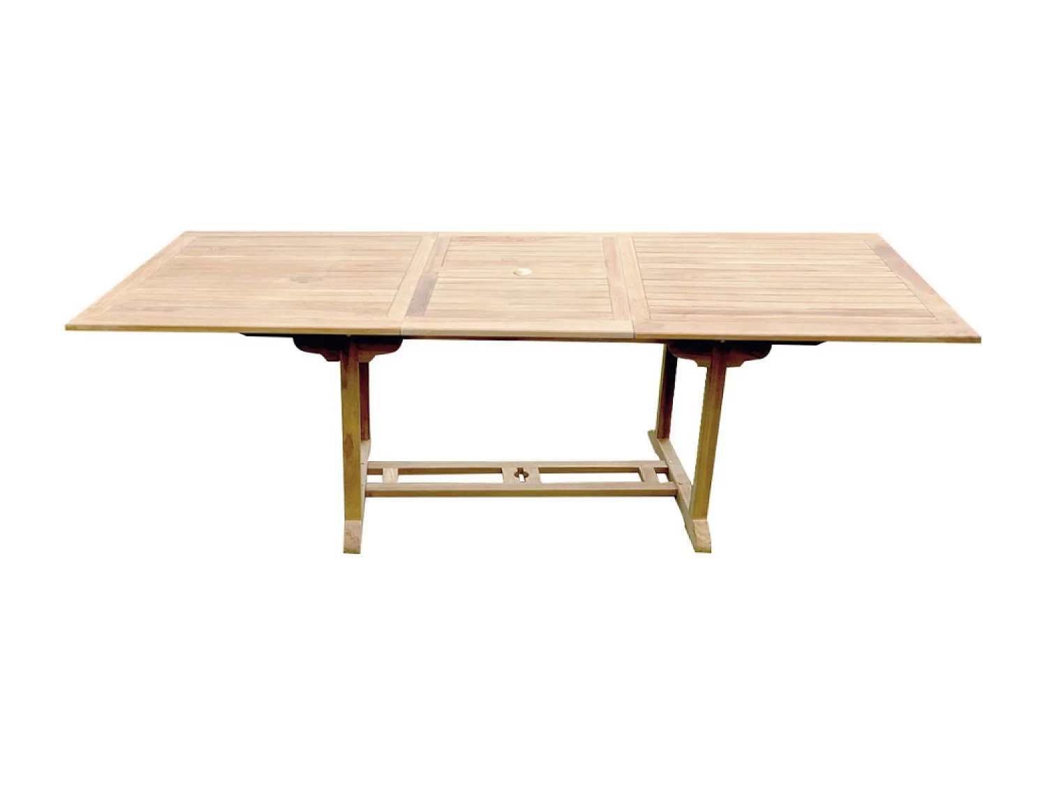 Salon de jardin Teck 10 places Table rectangulaire 6 chaises 2 fauteuils KAJANG