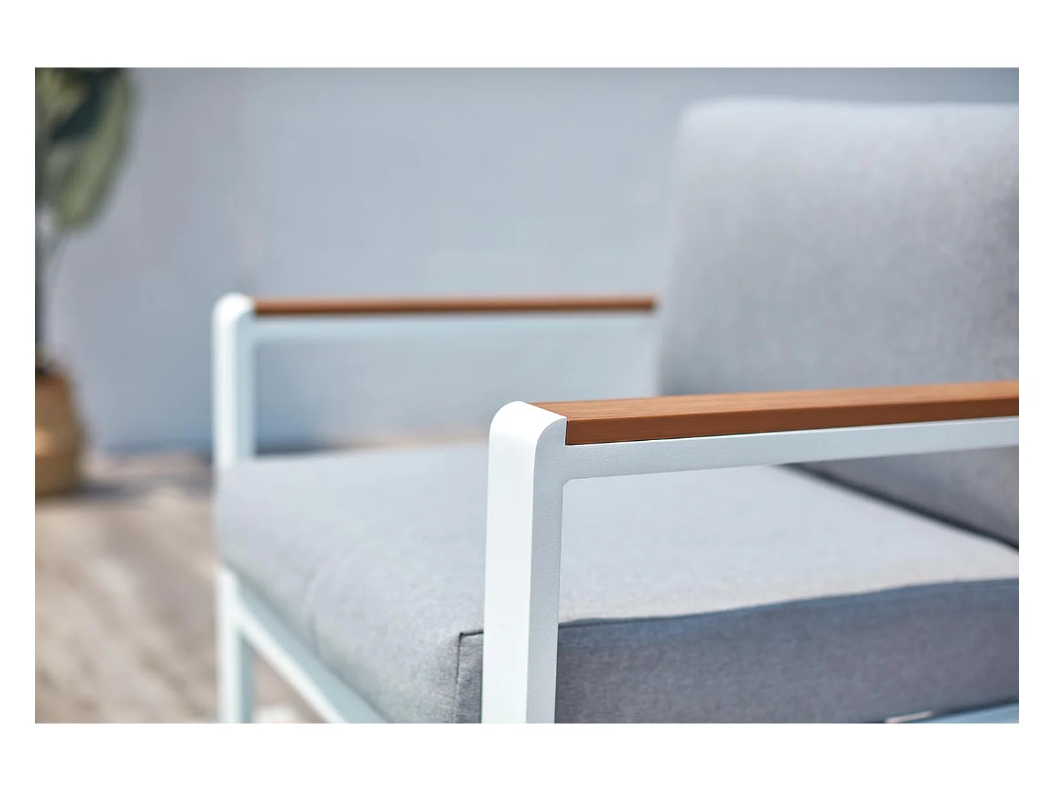 Conjunto de jardín bajo 4 plazas de aluminio blanco MARINGO