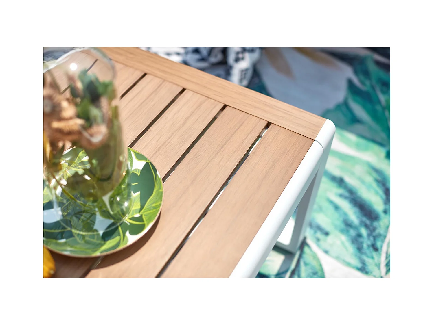 Conjunto de jardín bajo 4 plazas de aluminio blanco MARINGO