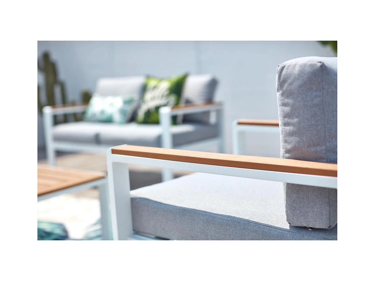 Conjunto de jardín bajo 4 plazas de aluminio blanco MARINGO