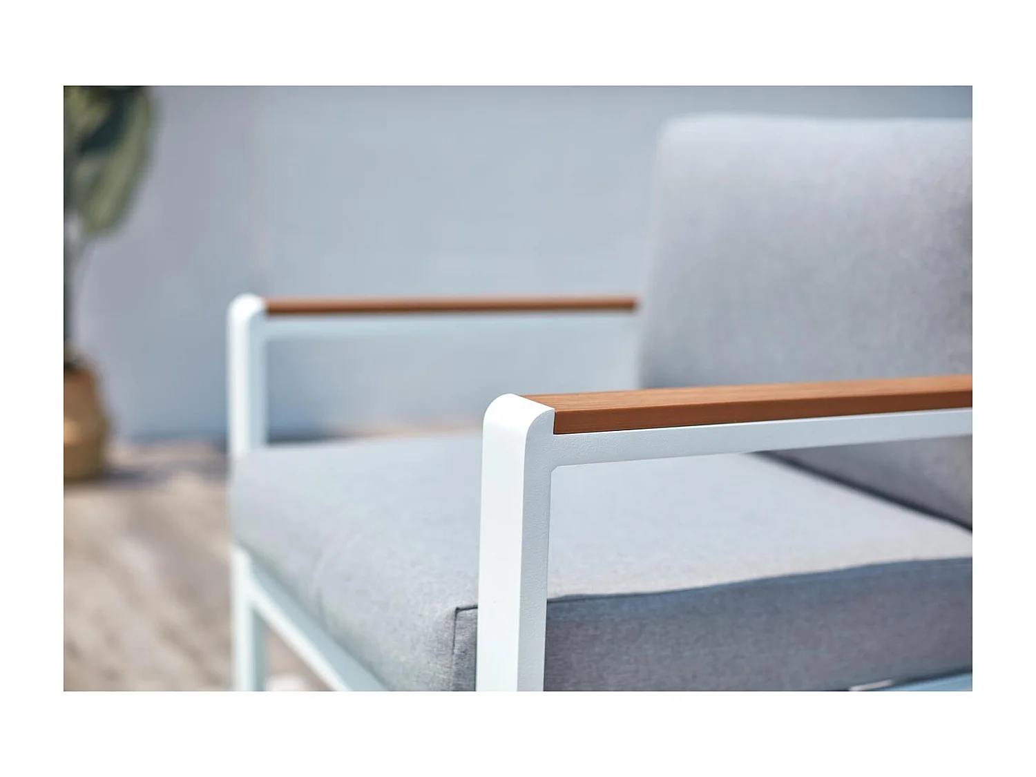 Salon de jardin bas 4 places en aluminium blanc MARINGO