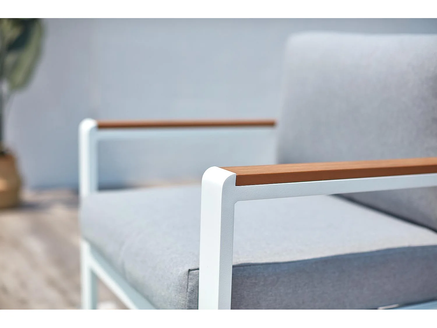 Salon de jardin bas 4 places en aluminium blanc MARINGO