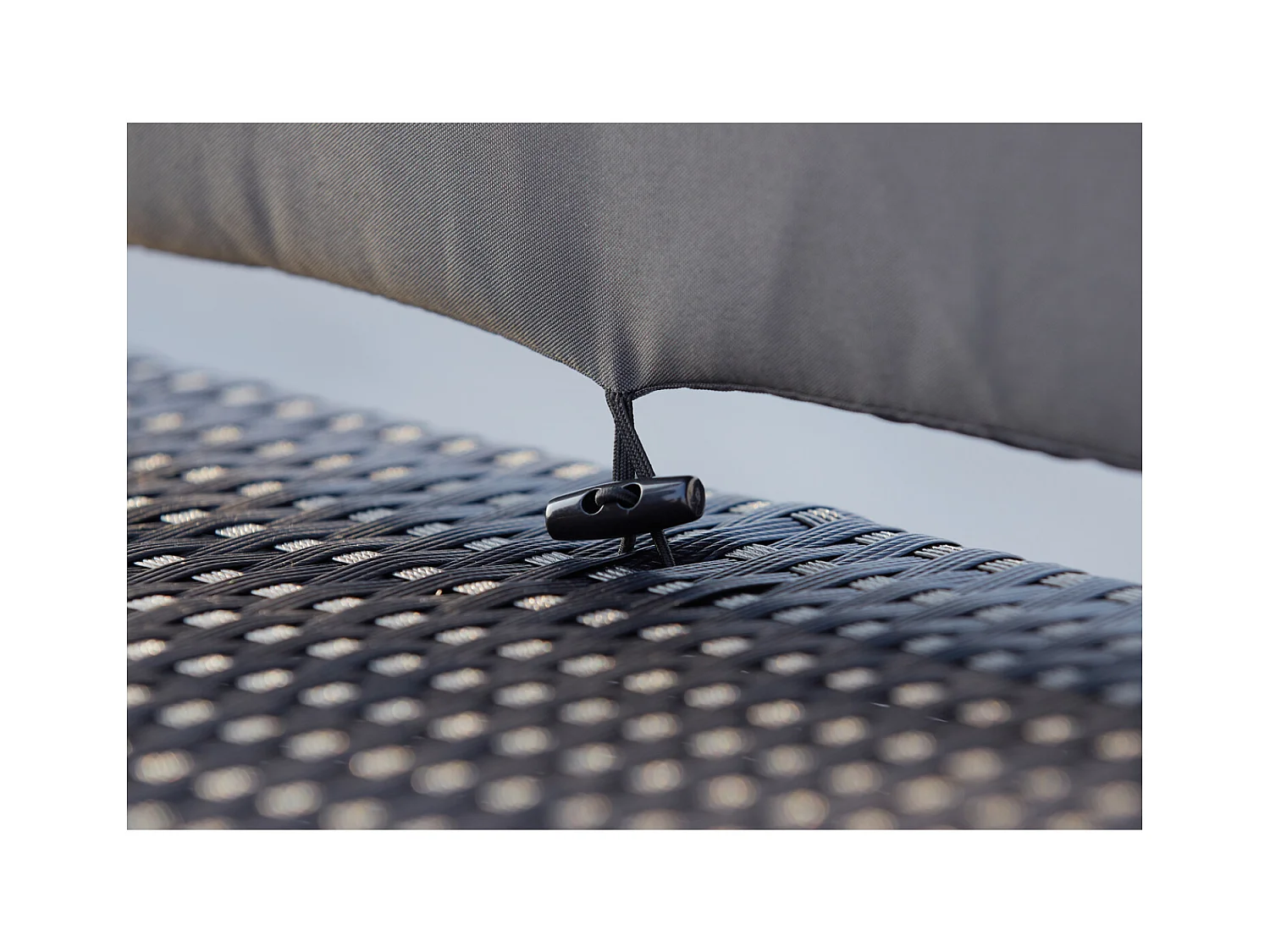 Salotto da giardino a incasso 10 posti resina intrecciata nero/grigio MONACO