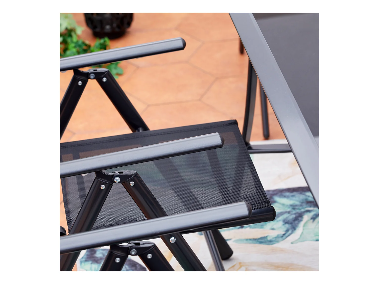 Table de jardin et 8 chaises en aluminium RIMINI