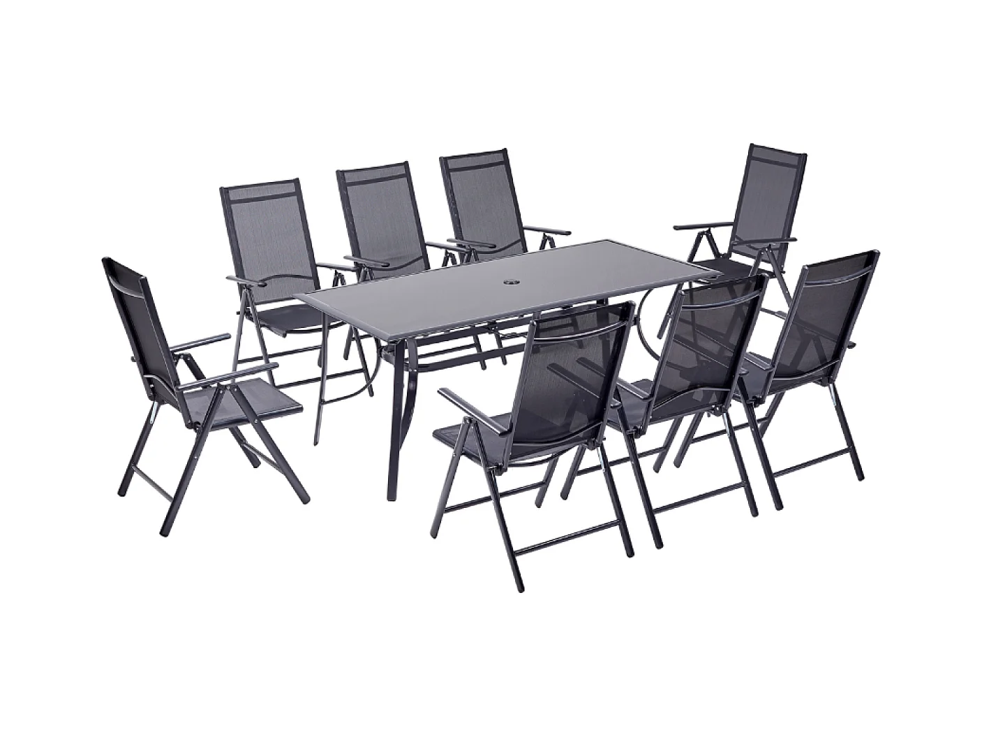 Table de jardin et 8 chaises en aluminium RIMINI