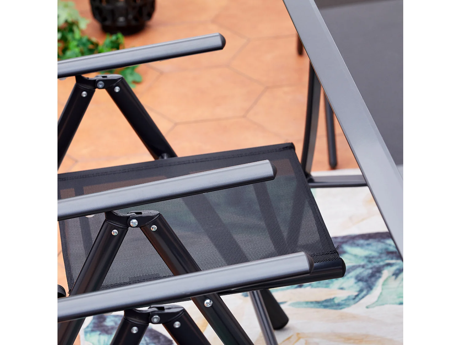 Table de jardin et 8 chaises en aluminium RIMINI