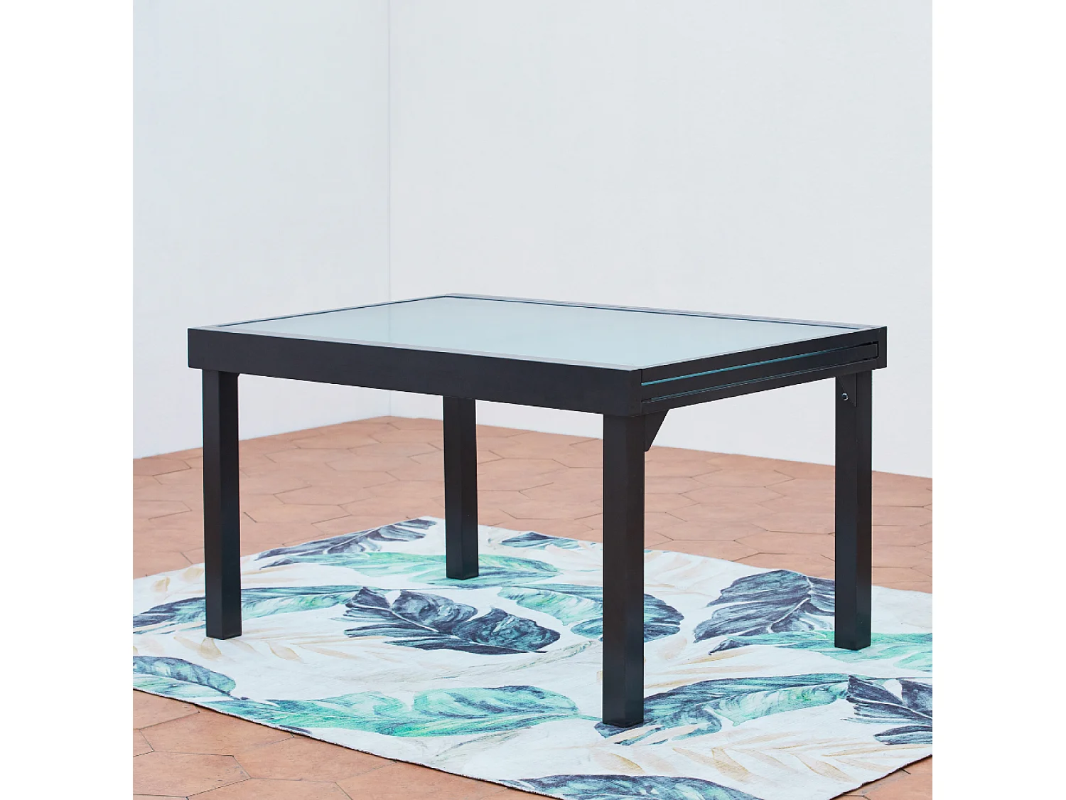 Table de jardin extensible 10 fauteuils en alu et toile PVC BRESCIA