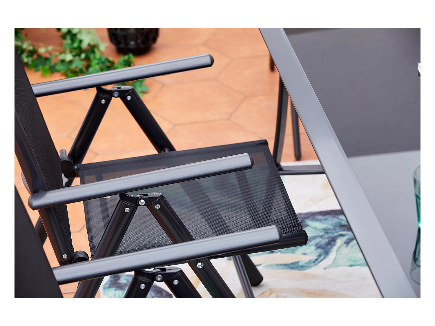 Table de jardin et 6 chaises en aluminium RIMINI