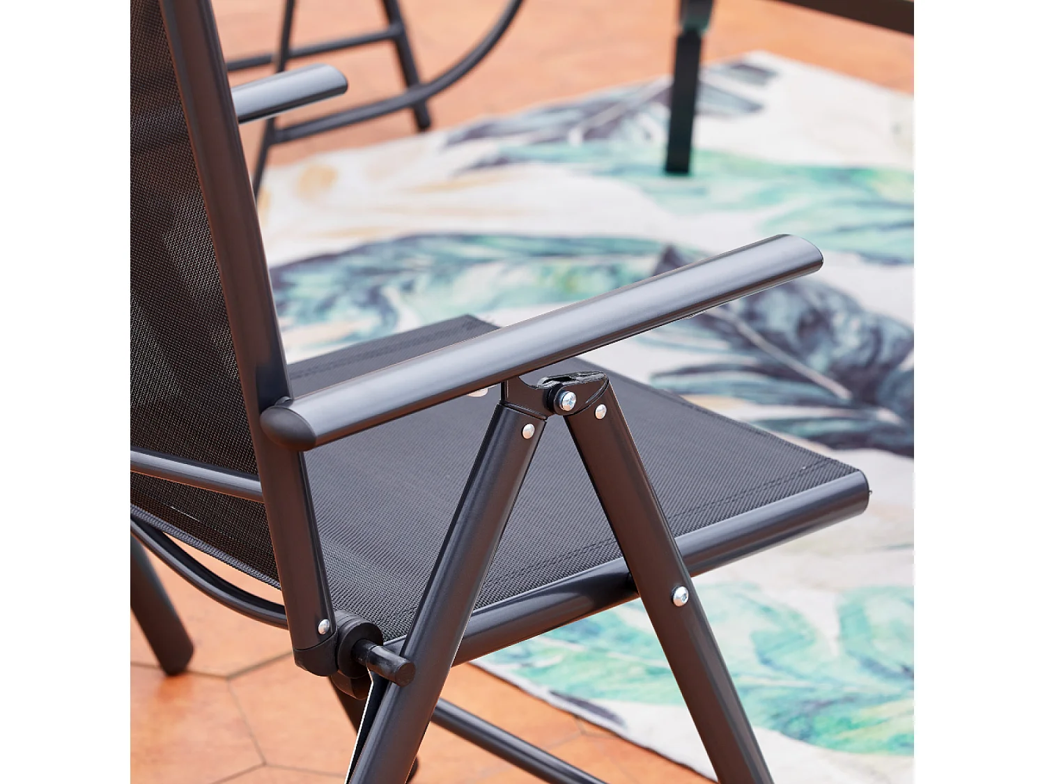 Table de jardin et 6 chaises en aluminium RIMINI