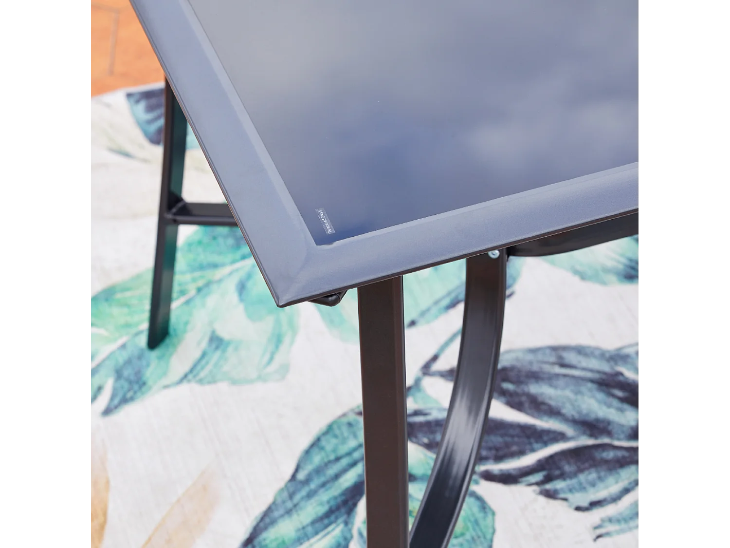 Gartenmöbelset für 6 Personen aus schwarzem Aluminium RIMINI