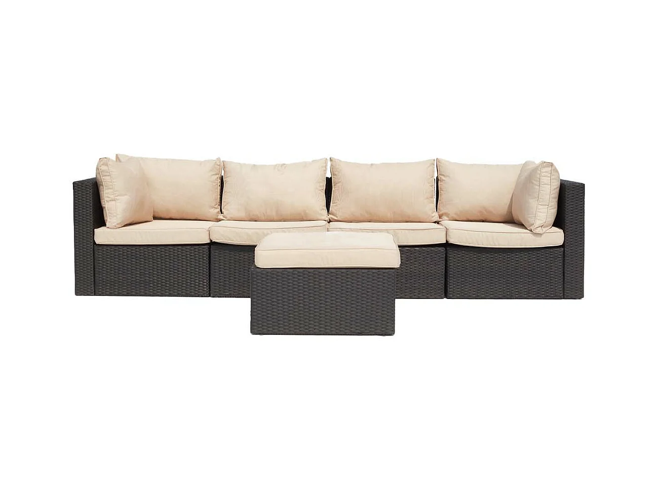 Modulares 5-Sitzer Gartenmöbel-Set aus grau/beiger Rattanoptik MILANO - Innovatives und vielseitiges Design