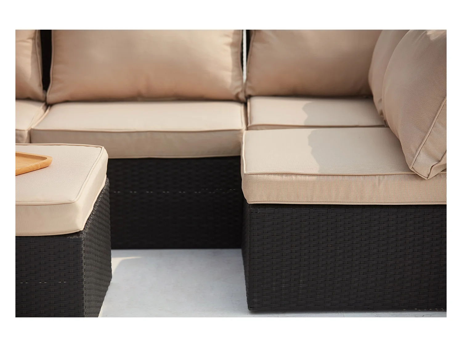 Modulares 5-Sitzer Gartenmöbel-Set aus grau/beiger Rattanoptik MILANO - Innovatives und vielseitiges Design