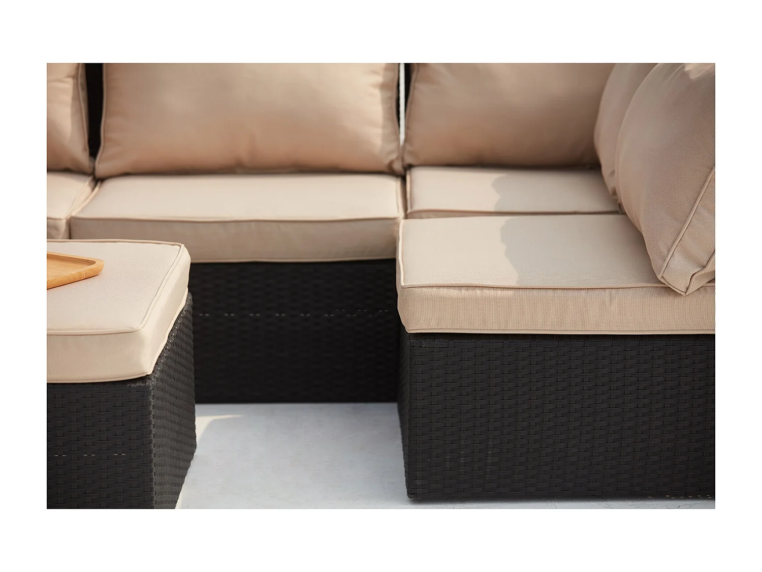 Modulares 5-Sitzer Gartenmöbel-Set aus grau/beiger Rattanoptik MILANO - Innovatives und vielseitiges Design