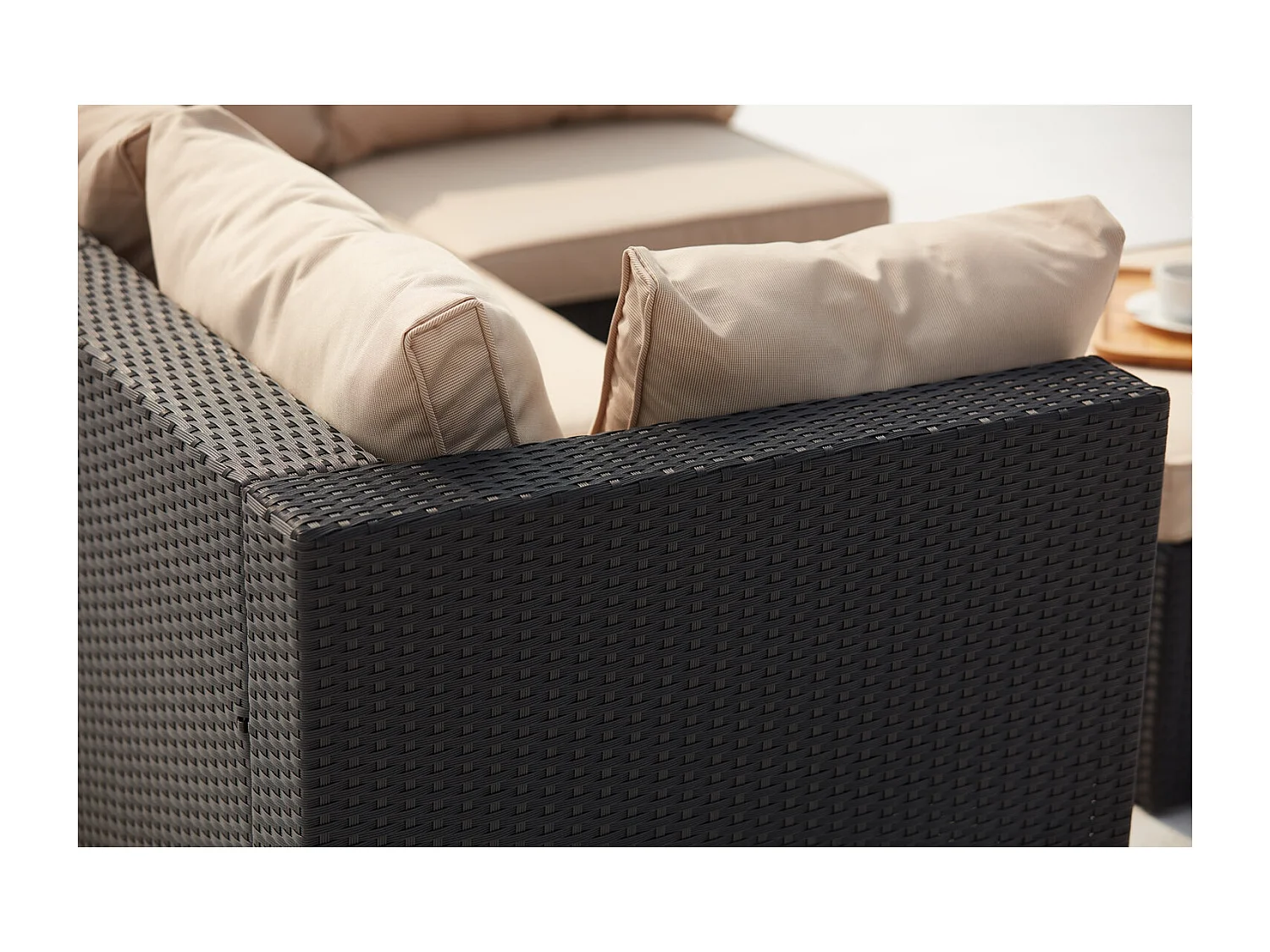 Modulares 5-Sitzer Gartenmöbel-Set aus grau/beiger Rattanoptik MILANO - Innovatives und vielseitiges Design