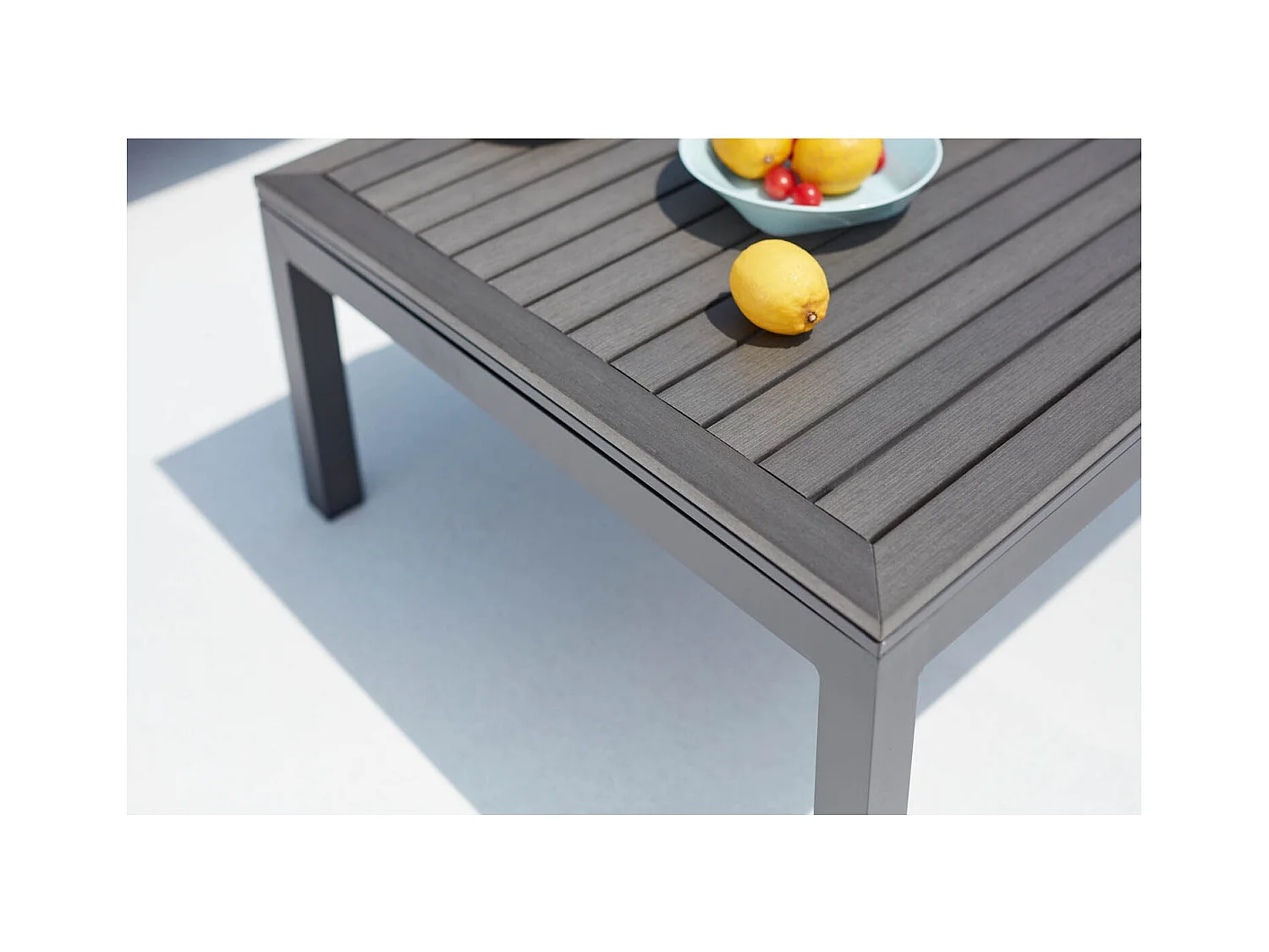 Conjunto de jardín de aluminio y acero gris Oscuro LOLEA