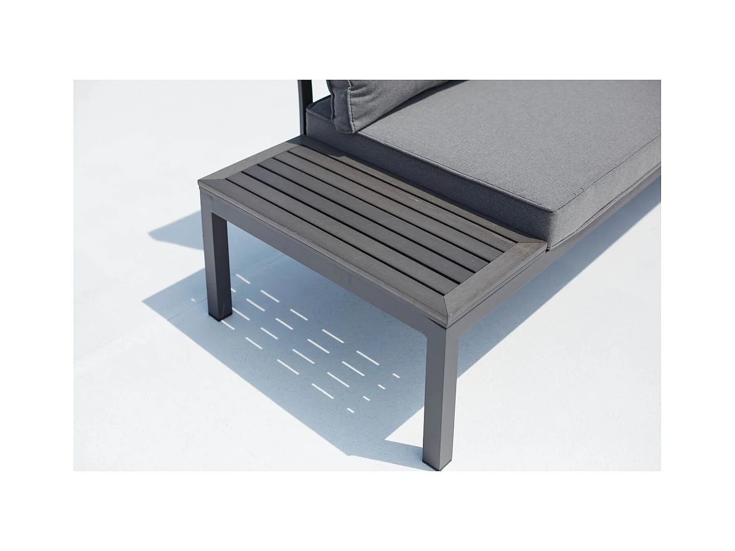 Conjunto de jardín de aluminio y acero gris Oscuro LOLEA