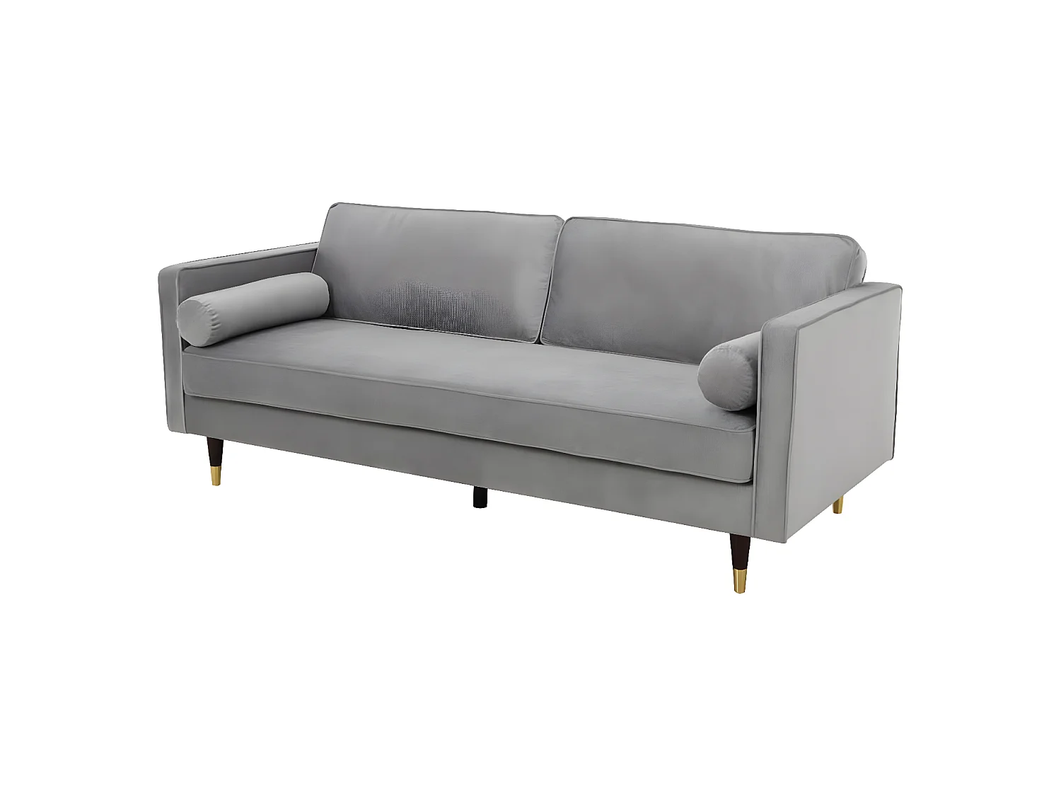 3-Sitzer-Sofa aus Samt, hellgrau  NALHA