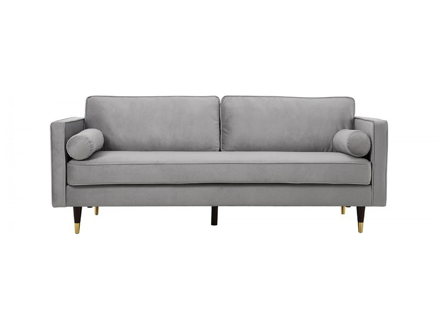 Canapé 3 places en velours gris clair NALHA