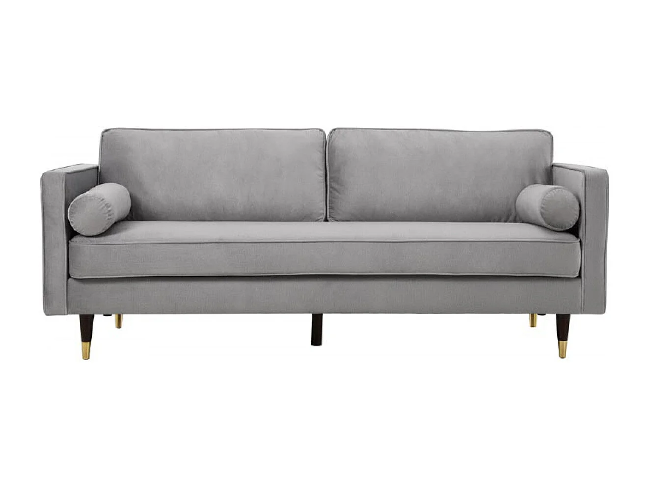 Divano 3 posti in velluto grigio chiaro NALHA