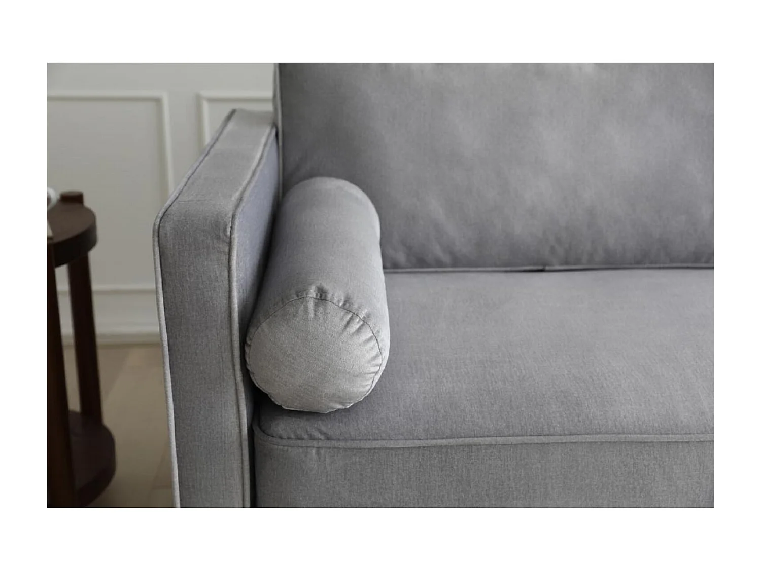 Divano 3 posti in velluto grigio chiaro NALHA