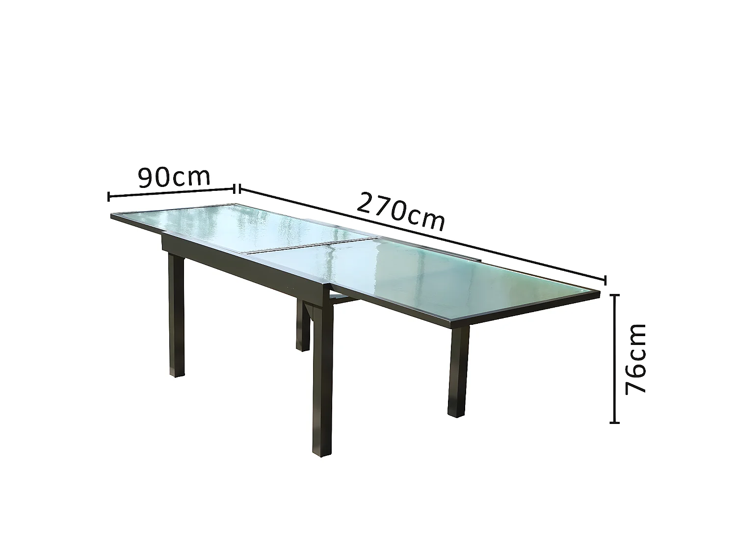 Brescia : table extensible en aluminium