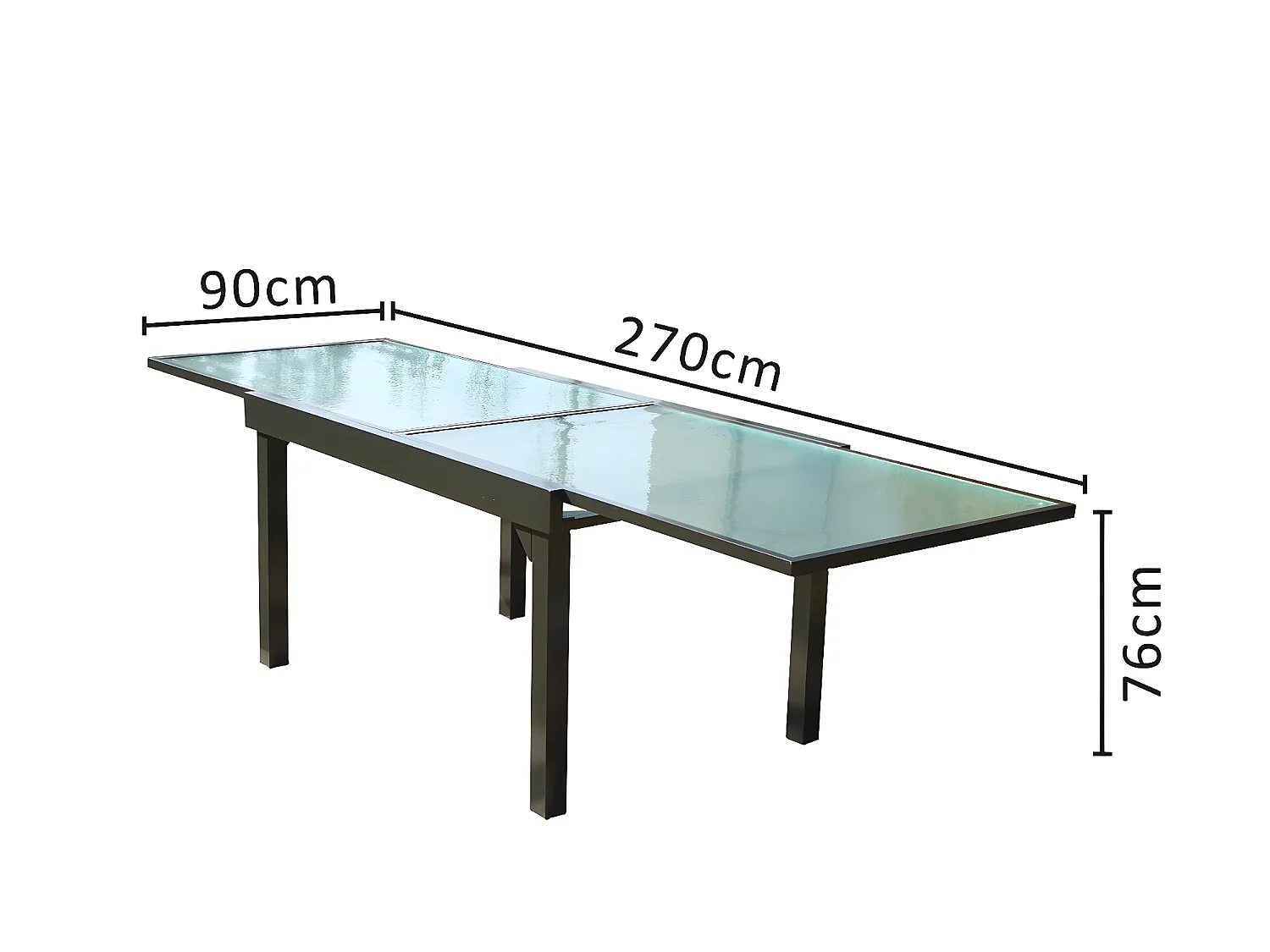 Brescia : table extensible en aluminium