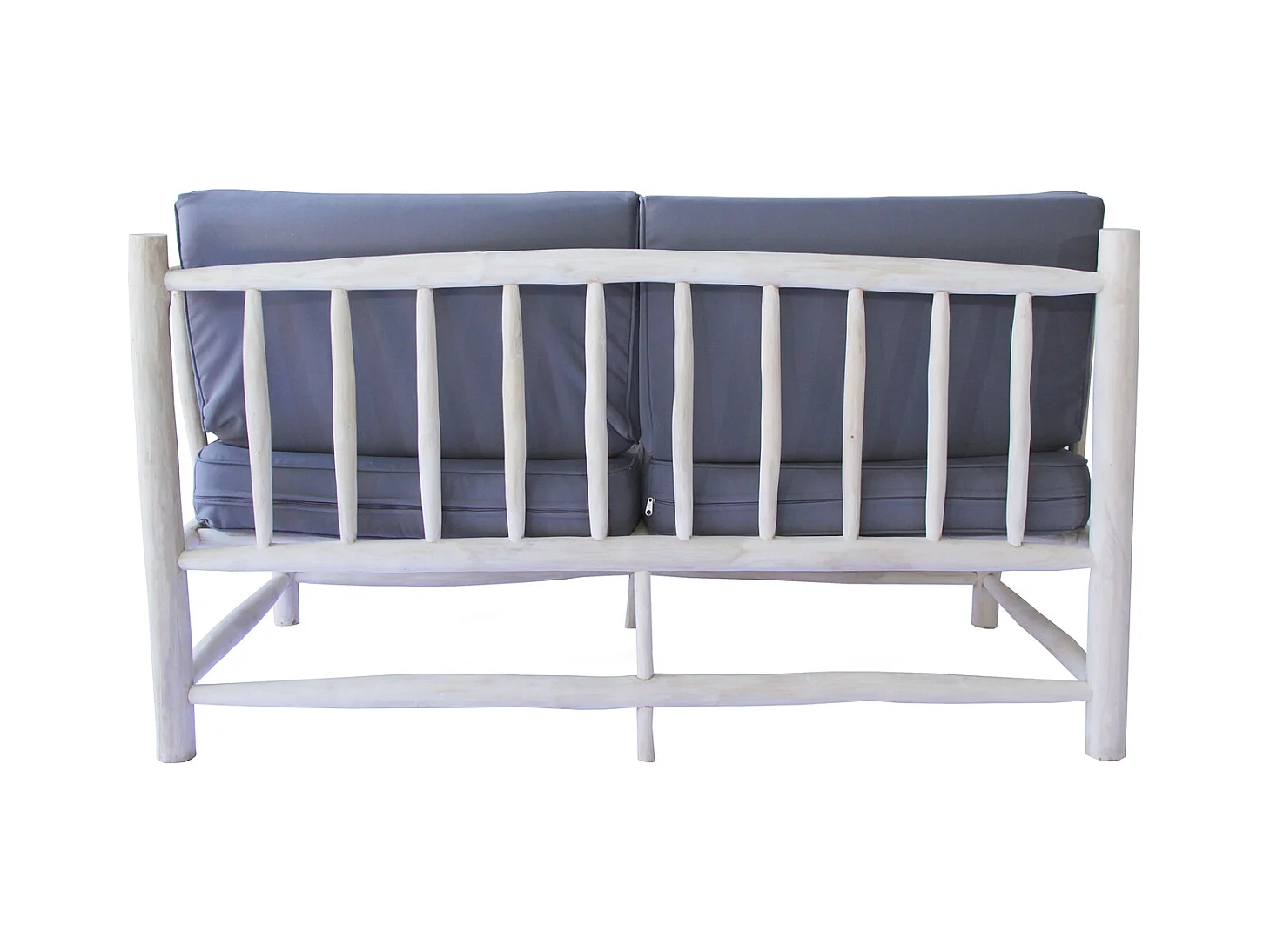 Poltrona di teak con cuscino grigio MOA