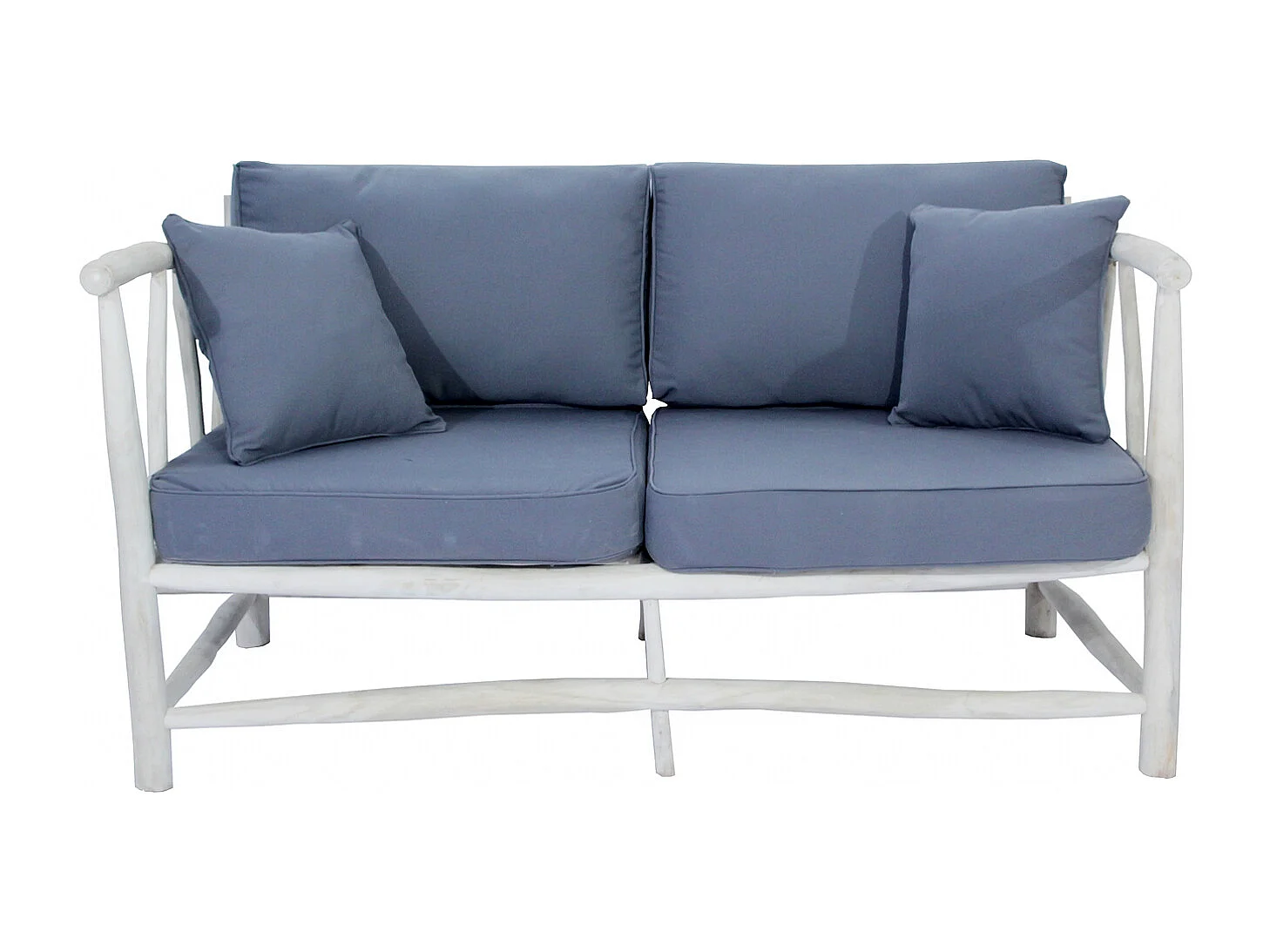 MOA - Fauteuil 2 personnes en teck avec coussin gris