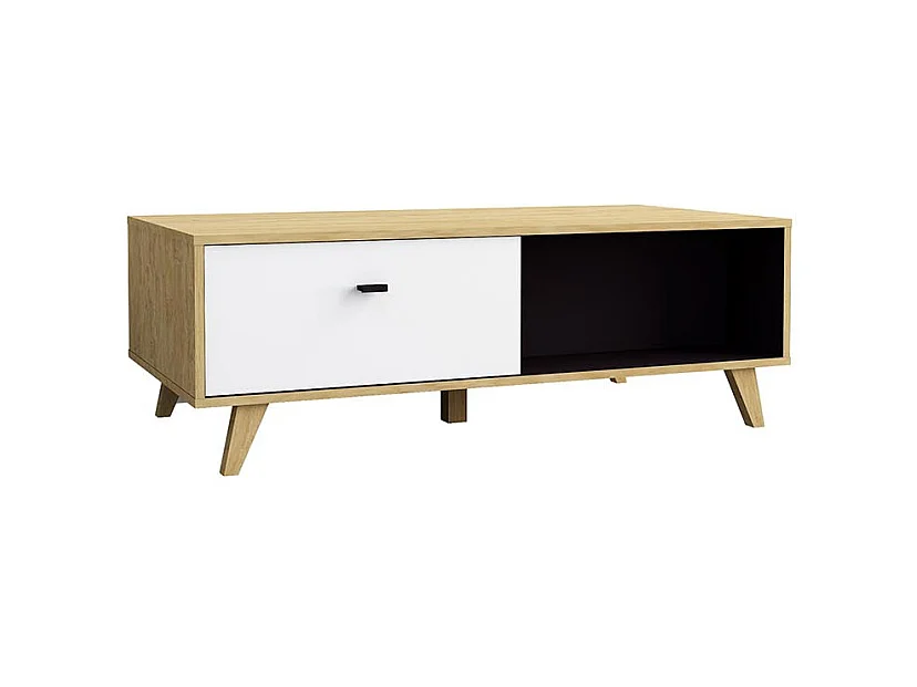 Couchtisch mit Schublade aus Naturholz SKADI