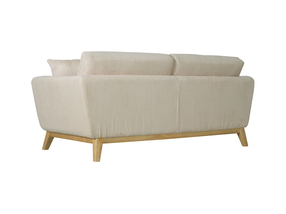 Canapé scandinave 3 places velours côtelé beige HOGA
