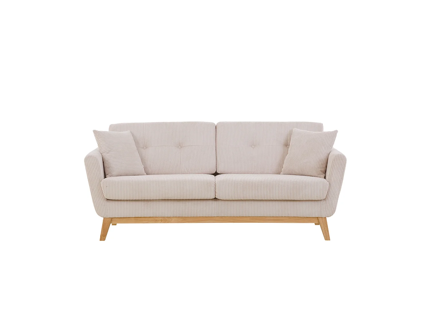 Divano scandinavo 3 posti velluto a coste beige HOGA