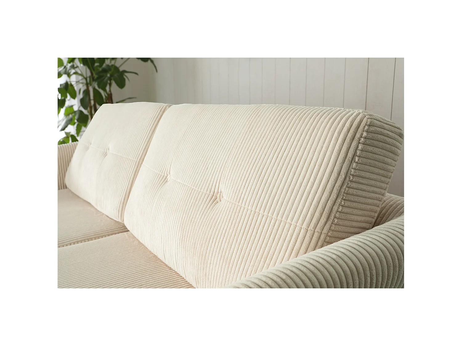 Divano scandinavo 3 posti velluto a coste beige HOGA