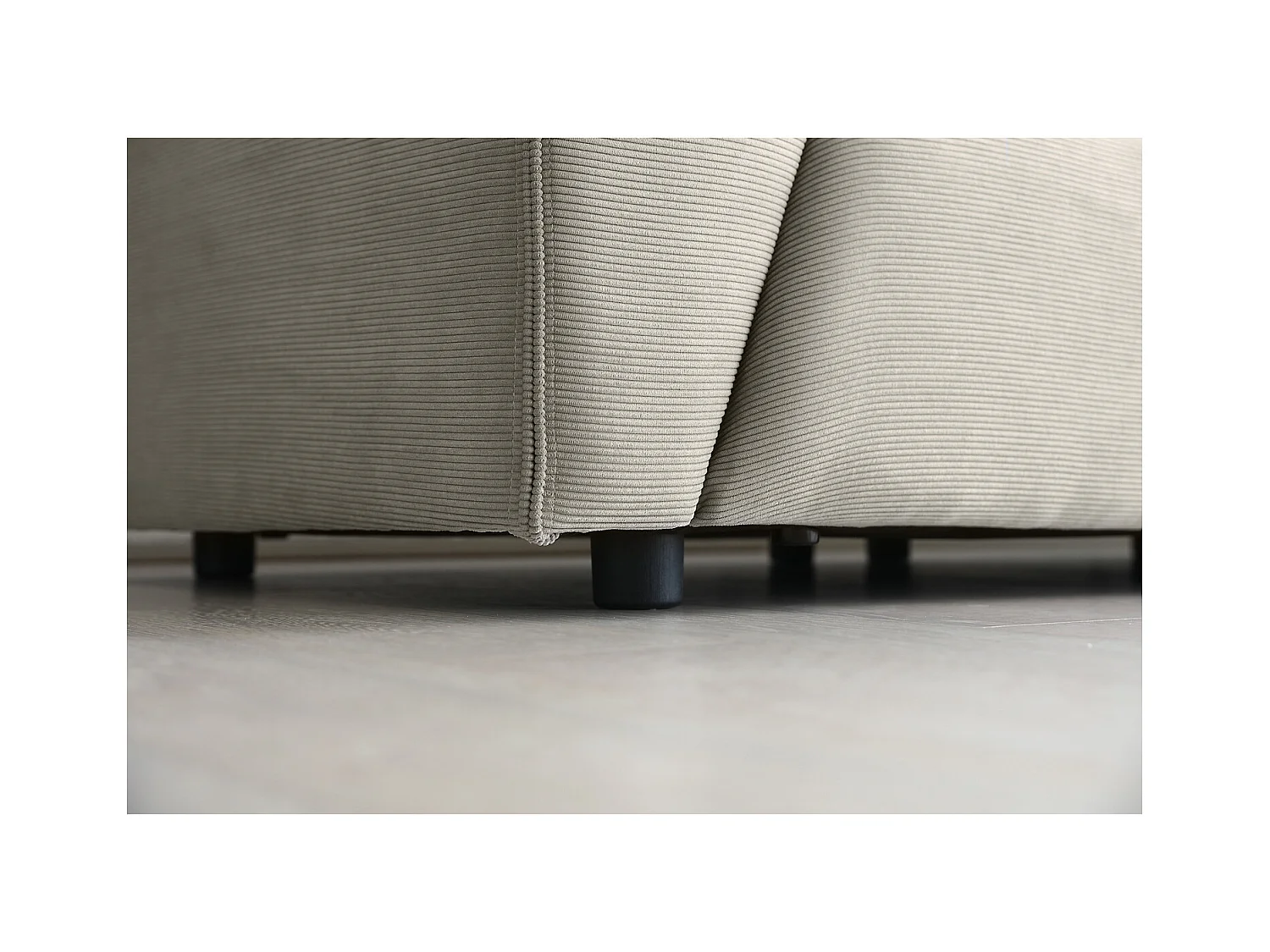 Modulsofa 3-Sitzer + 1 Hocker Cord hellgrau MONROE