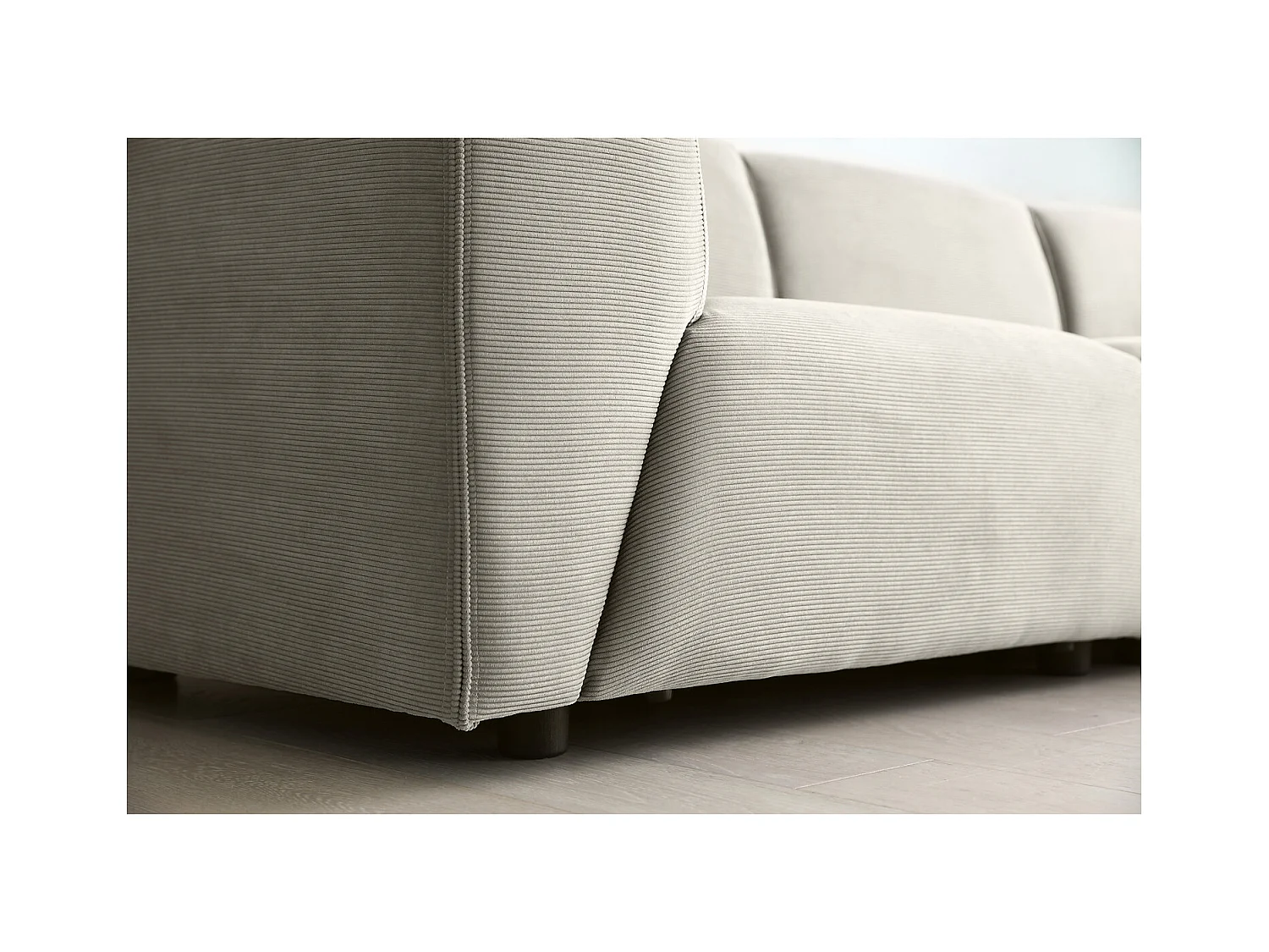 Modulsofa 3-Sitzer + 1 Hocker Cord hellgrau MONROE