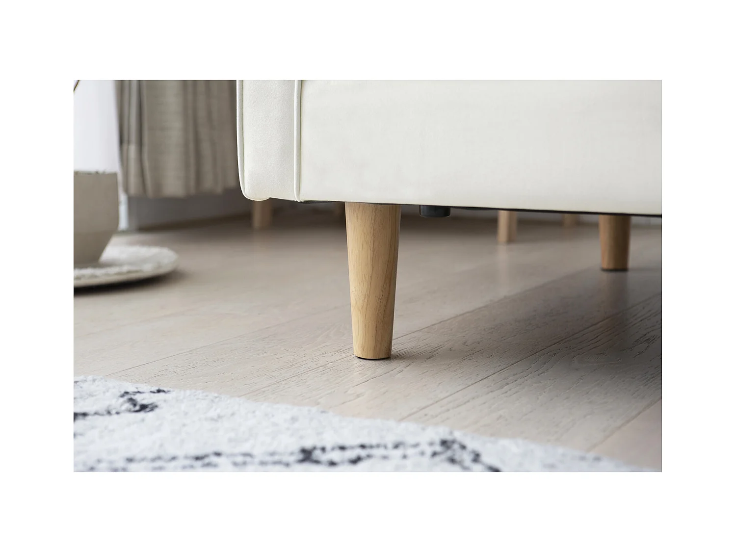 Canapé 3 places design en velours beige STAN